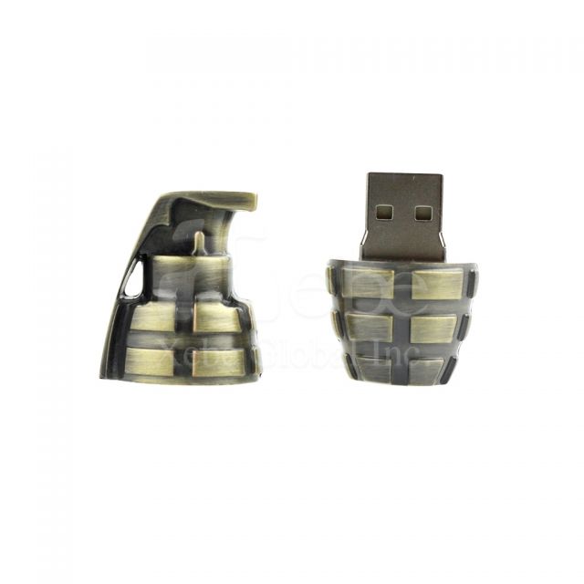 金屬手榴彈造型usb	創意禮物